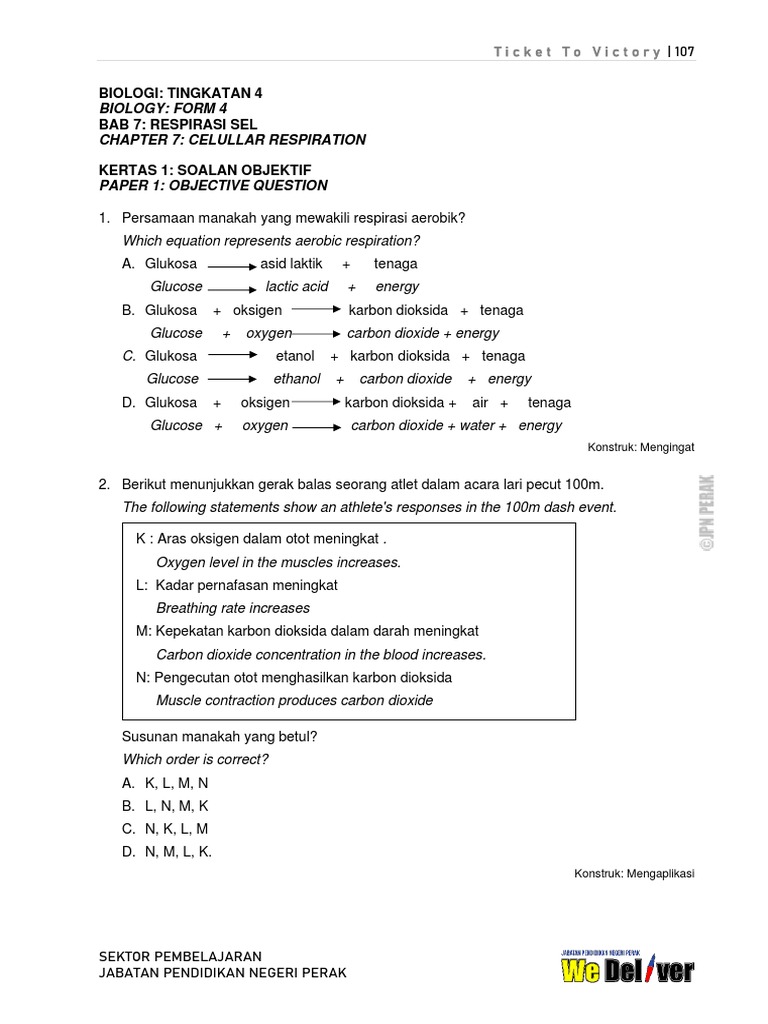 Biology: Form 4 Chapter 7: Celullar Respiration: Biologi: Tingkatan 4 ...