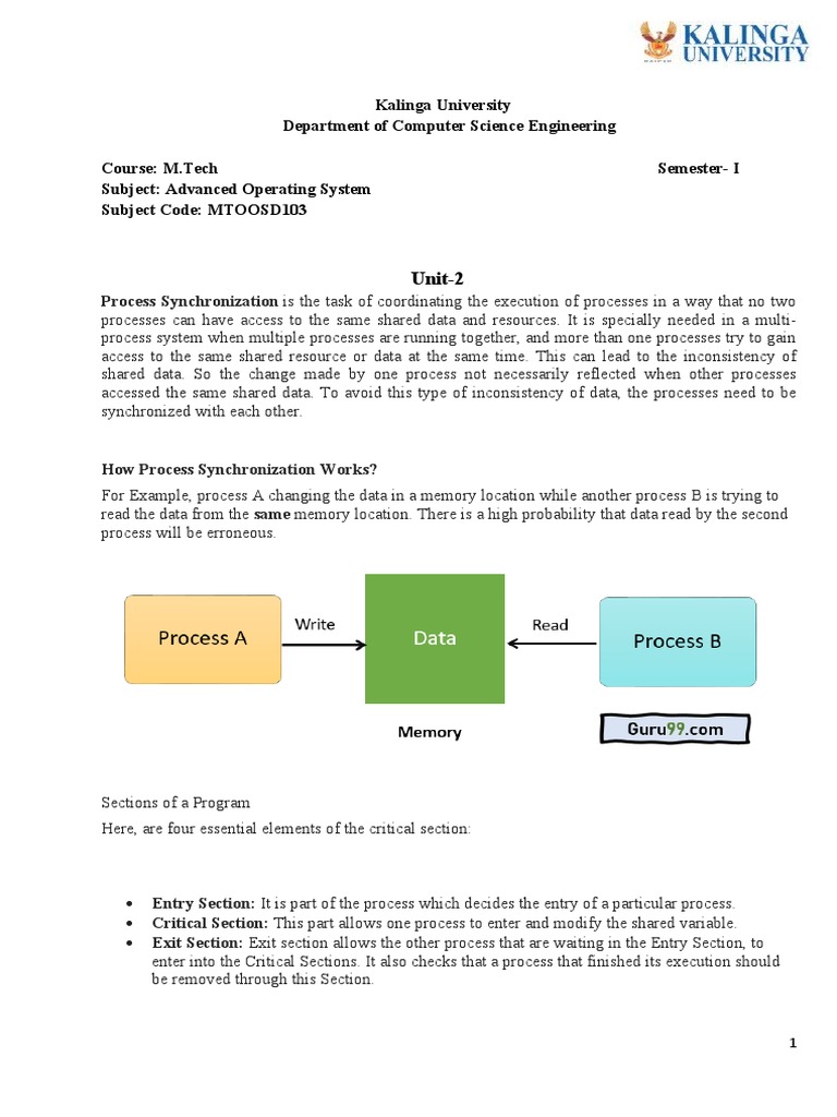 MTOOSD103 Advanced Operating System Unit 2 Notes | PDF | Process ...
