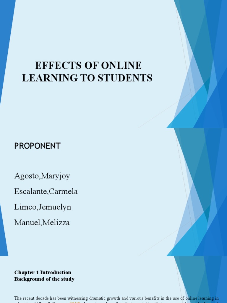 Impact of Online Learning on Students | PDF | Educational Technology ...