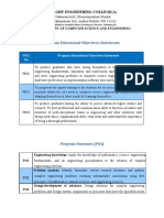 Program Educational Objectives Statements: Raghu Engineering College (A)