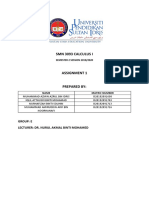 SMN 3093 Calculus I Group e (Assignment 1)