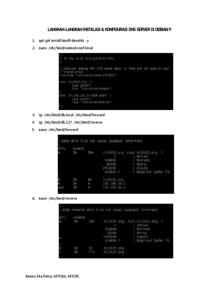 Instalasi Konfigurasi Dns Server Debian 11 Pdf Home Garden