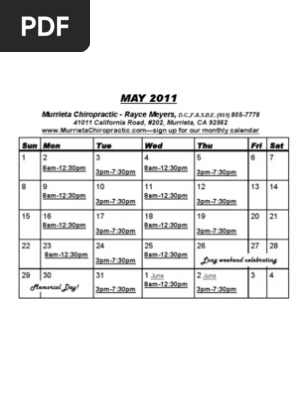 MC Monthly Calendar 05-11