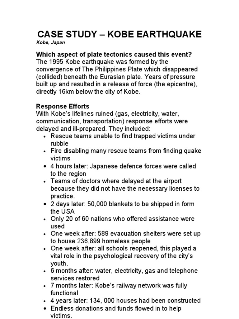 kobe earthquake geography case study