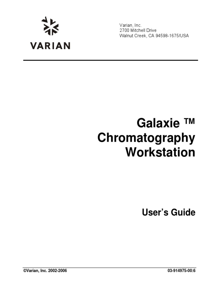 Galaxie User Guide 91497500 PDF Chromatography Menu