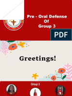 Pre - Oral Defense of Group 3
