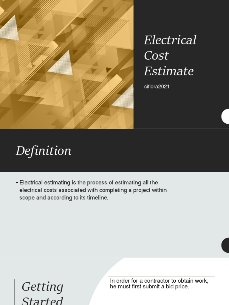 Electrical Cost Estimate PDF