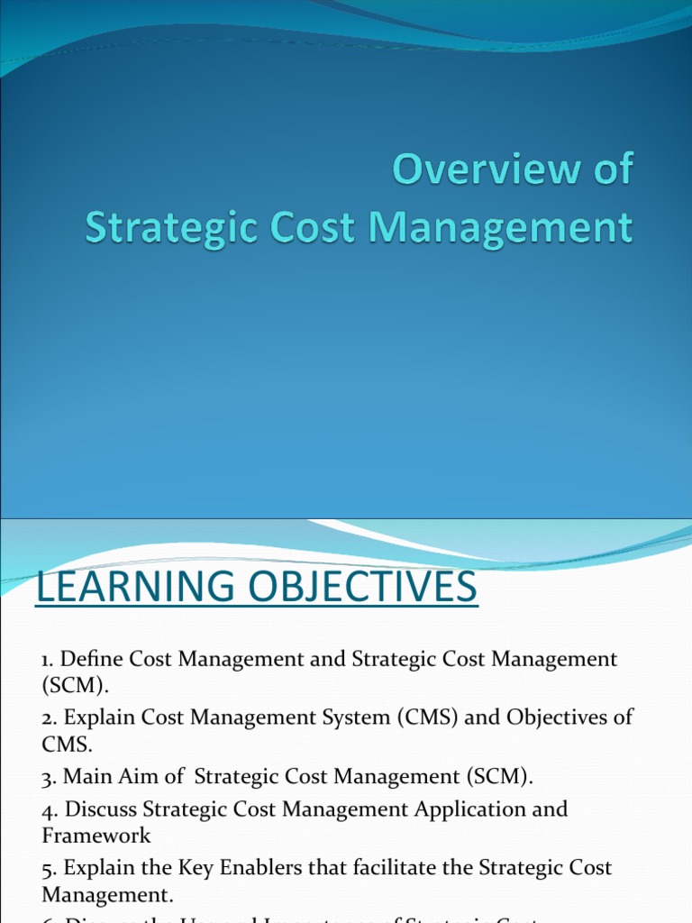 Overview of Strategic Cost Management PDF Cost Accounting