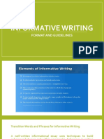 Informative Writing Forms and Guidelines