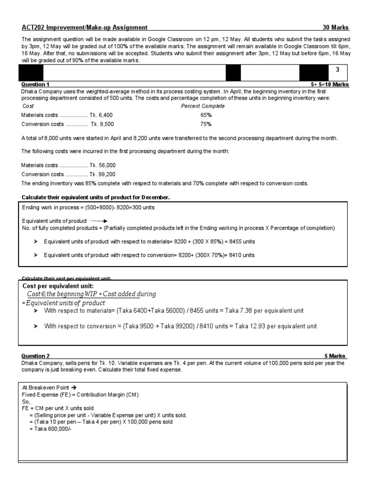 ACT202 Assignment Guidelines and Questions | PDF | Business | Business ...