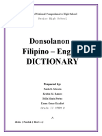 Donsolanon - Filipino - English Dictionary: Donsol National Comprehensive High School Senior High School