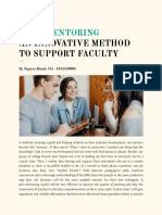 Peer Mentoring: An Innovative Method to Support Faculty