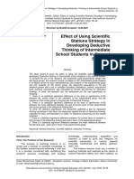Effect of Using Scientific Stations Strategy in Developing Deductive Thinking of Intermediate School Students in General Sciences