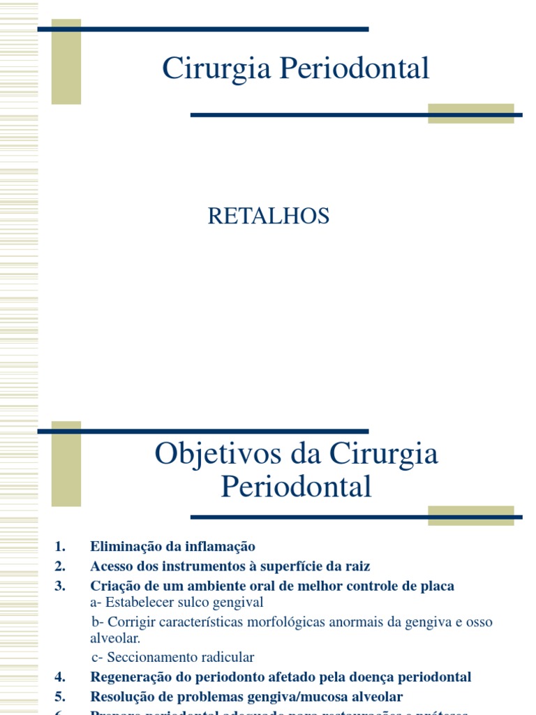 Técnicas de Cirurgia Periodontal e Retalhos | PDF | Medicina Clínica | Boca