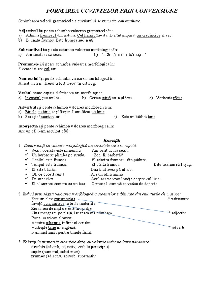 calf lamp translation Lectia 9 Formarea Cuv Prin Conversiune | PDF