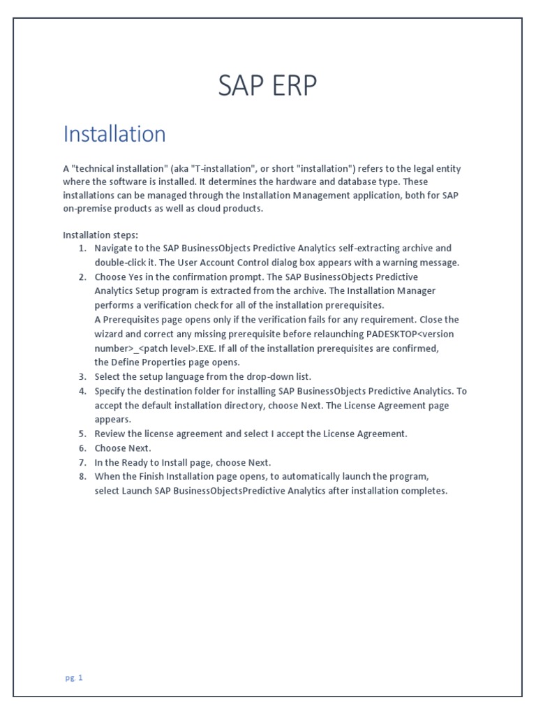 Sap Erp: Installation | PDF