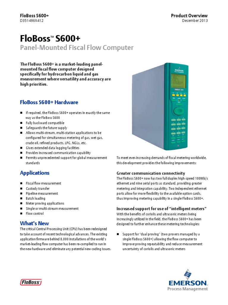 Floboss s600 Panel Mounted Fiscal Flow Computer en 132580 | PDF ...