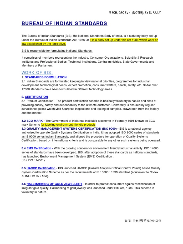 Bureau of Indian Standards | PDF | Quality Assurance | Iso 9000