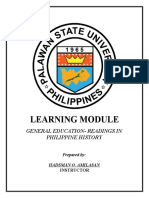 Learning Module: General Education-Readings in Philippine History