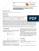 Comparison of Numerical Methods For System of First Order Ordinary Differential Equations