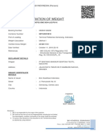 Declaration of Weight: Pt. Biro Klasifikasi Indonesia (Persero)