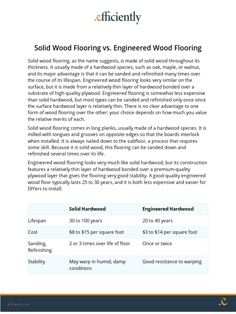 Solid vs Engineered Wood Flooring Guide | PDF | Flooring | Wood
