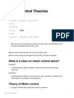 Motor Control Theories: What Is A Class On Motor Control About?