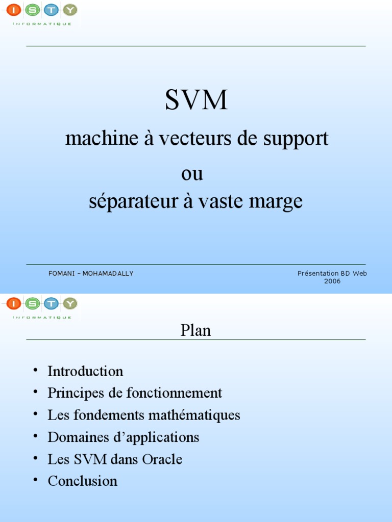 Introduction aux SVM en Machine Learning | PDF | Mathématiques ...