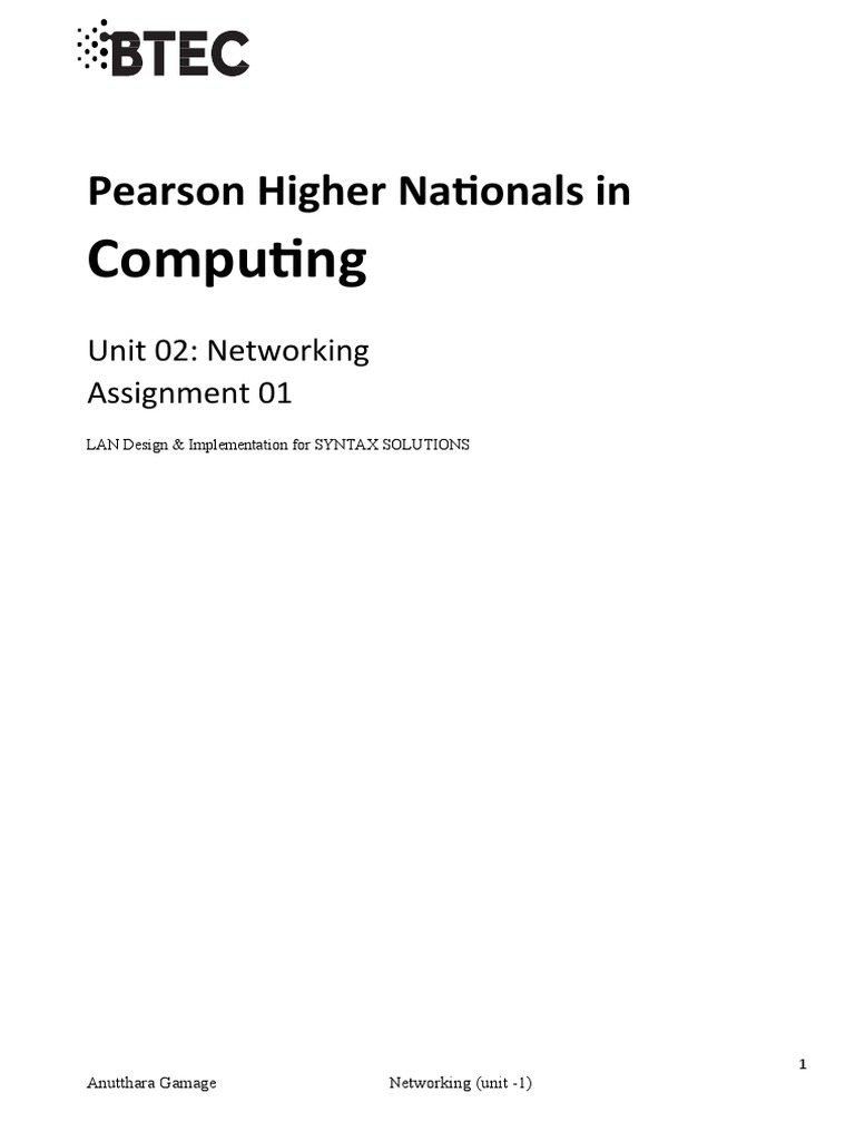 LAN Design for SYNTAX Solutions | PDF | Network Topology | Computer Network