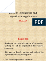 Lesson: Exponential and Logarithmic Applications: Math117