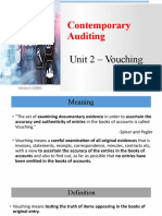 Contemporary Auditing: Unit 2 - Vouching