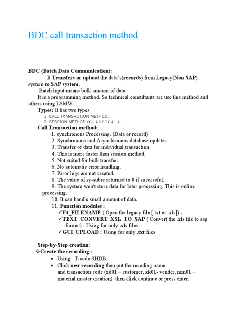 Bdc call transaction method pdf microsoft excel computer science