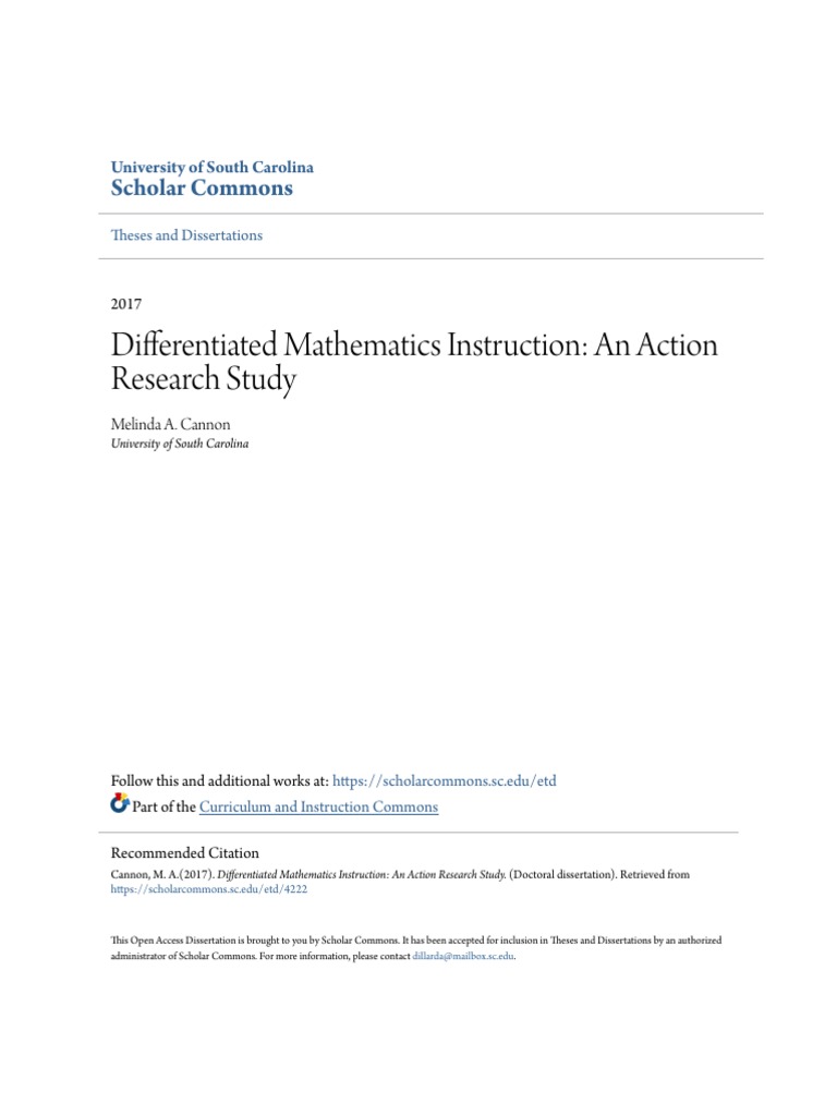 Differentiated Mathematics Instruction: An Action Research Study | PDF ...