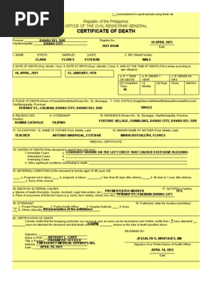 Death Certificate