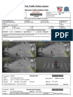 City Traffic Police Lahore: Electronic Traffic Violation Ticket