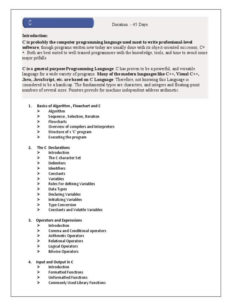Basics of Algorithm, Flowchart and C | PDF | Computer Programming ...
