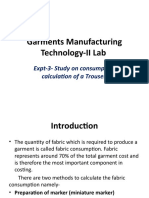 Garments Manufacturing Technology-II Lab Expt-3 Trouser Fabric Consumption