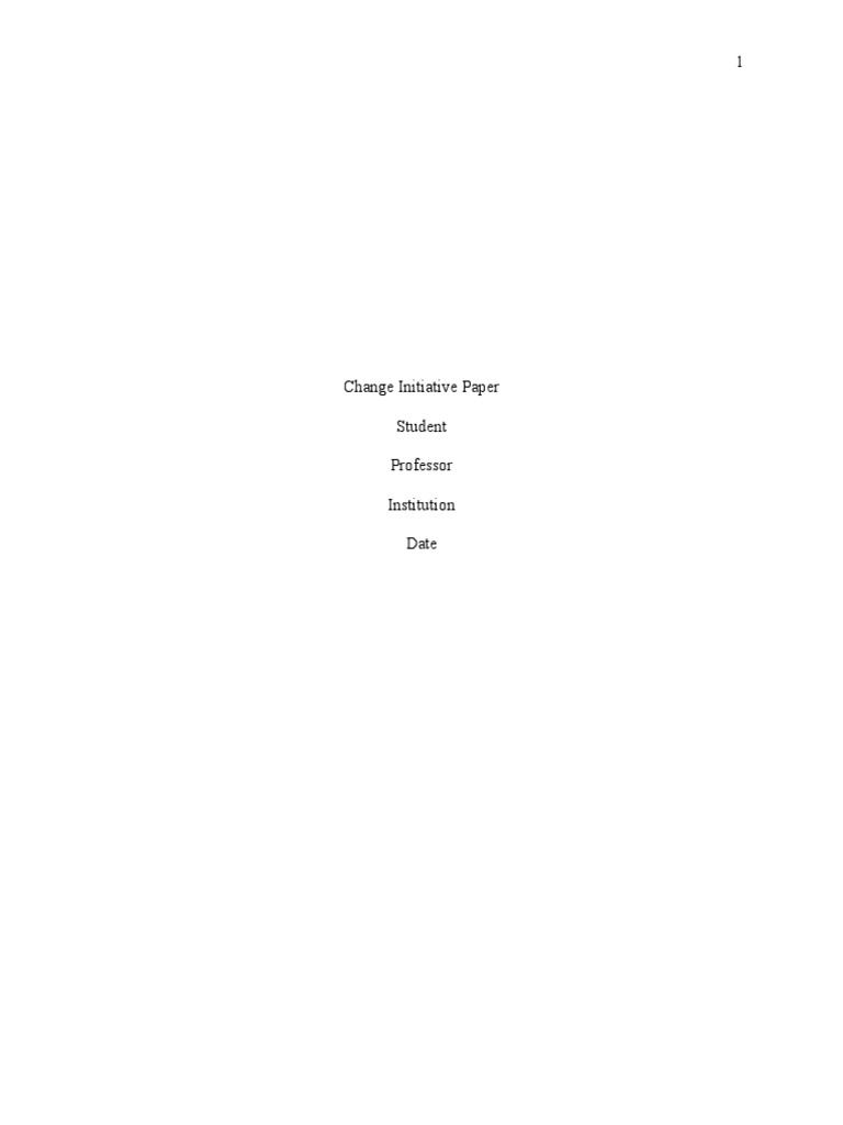 Change Management Using Kotter's Model | PDF | Goal | Leadership