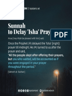 Delay Isha Prayer