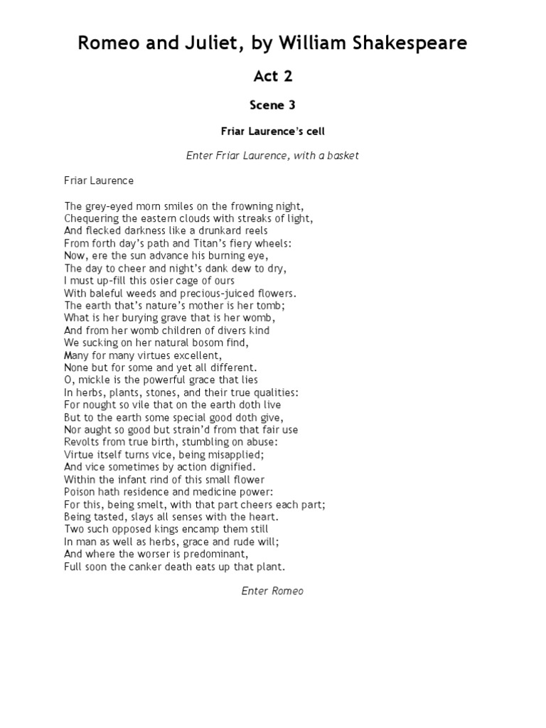 Figurative Language In Romeo And Juliet Act 2 Scene 3