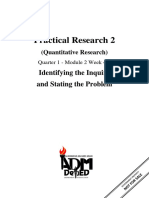 Practical Research 2: Identifying The Inquiry and Stating The Problem