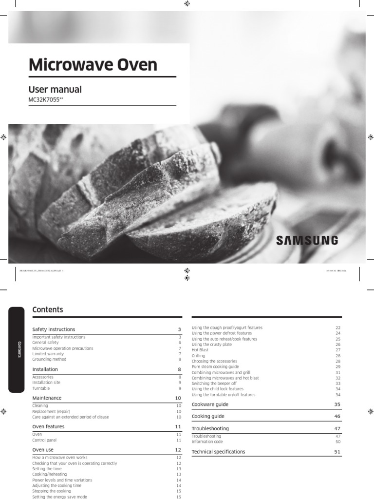 Microwave Manual PDF Oven Ac Power Plugs And Sockets