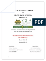Research Project Report State Bank of India: Bachelor of Commerce (Honours) "