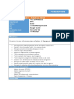 Fiche de Poste - Superviseur - Qualité & Relation Client