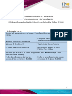 Syllabus Del Curso Legislación Educativa en Colombia