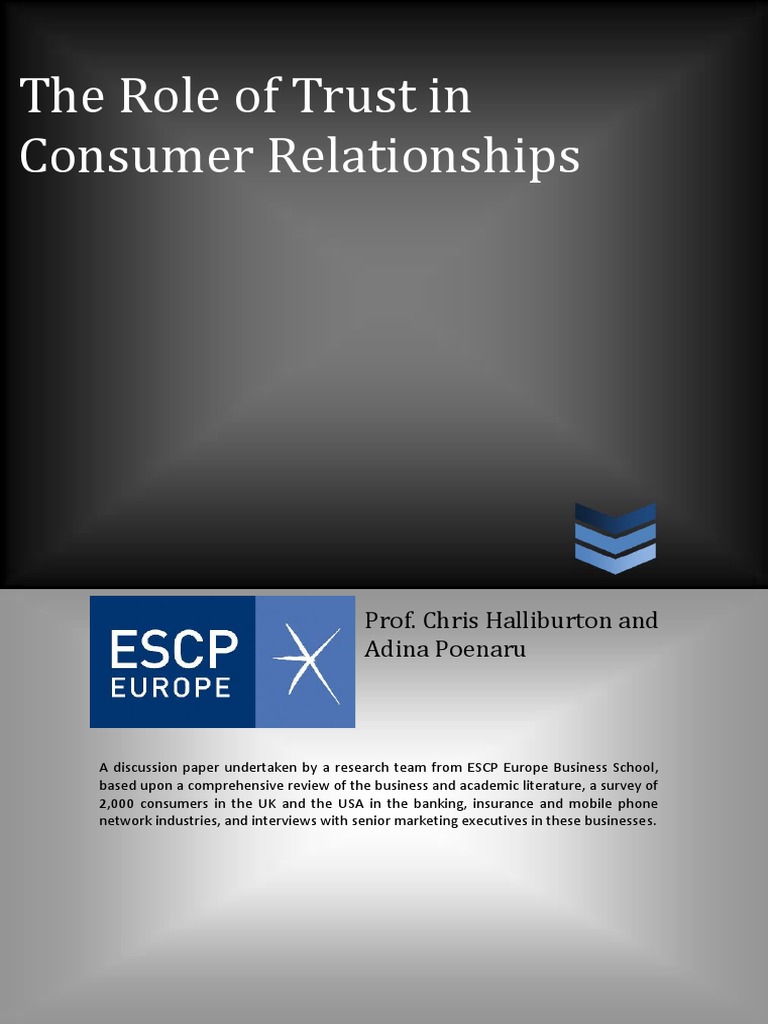 The Role of Trust in Consumer Relationships: Prof. Chris Halliburton ...