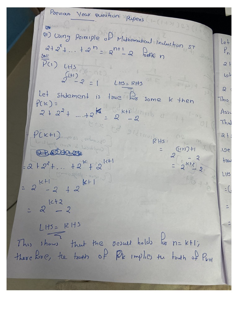 Induction BCA Maths Notes PDF