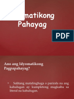 Idyomatikong Pahayag at Tayutay