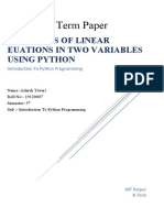 Term Paper Solutions of Linear Euations in Two Variables Using Python