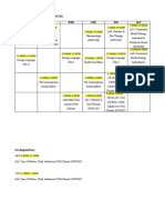 Schedule For 1st Semester